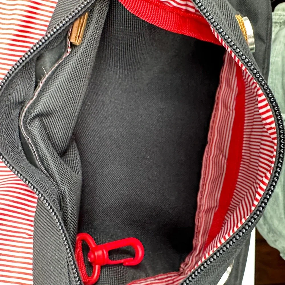 Herschel Supply Co Little America Backpack Black Tan Straps Laptop Sleeve Bag